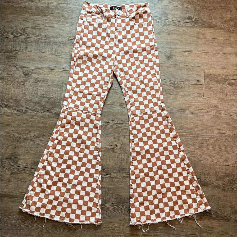 Checkered Flare Pants